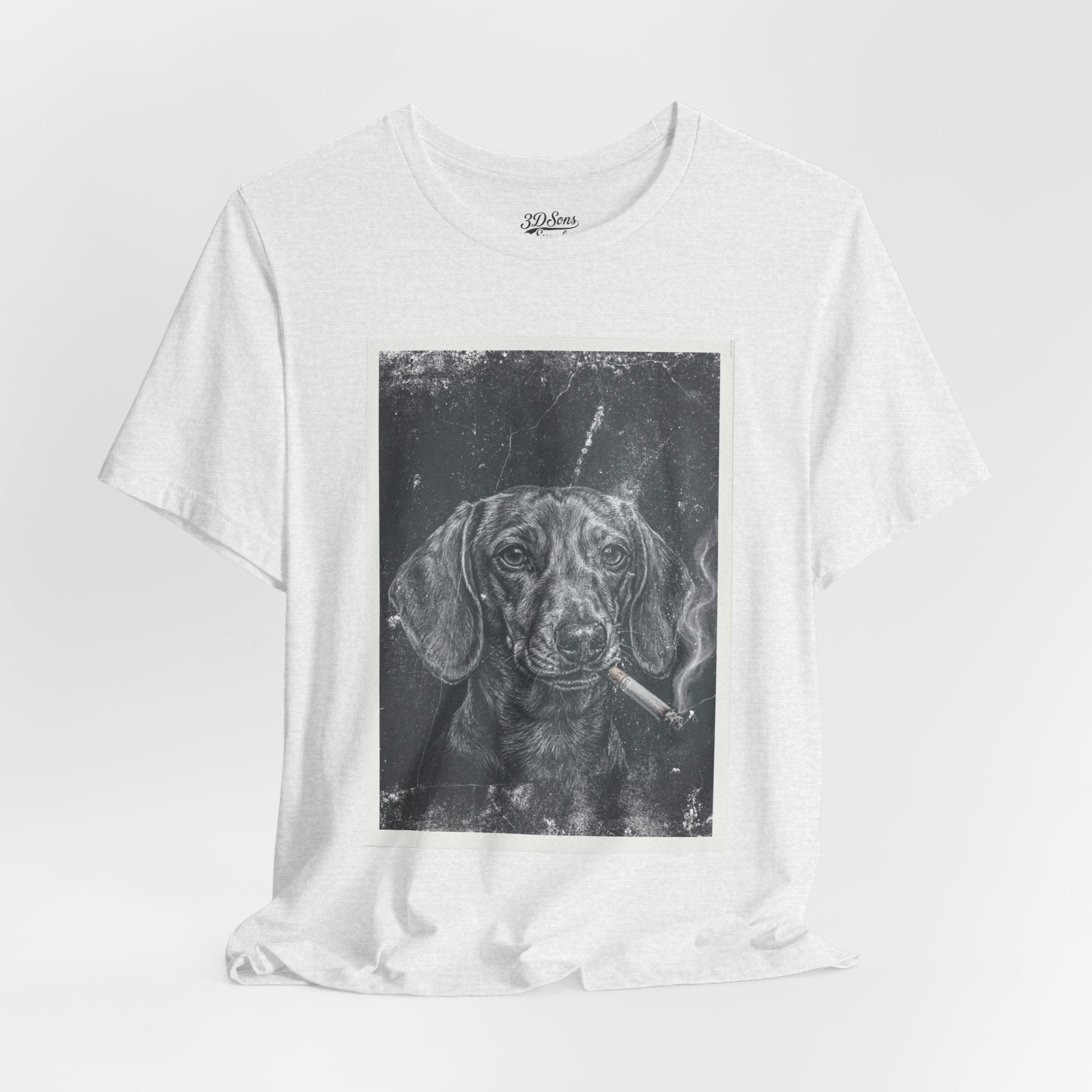 Dachshund Smoking Portrait Tee – Vintage Smokin' Dog Art T-Shirt