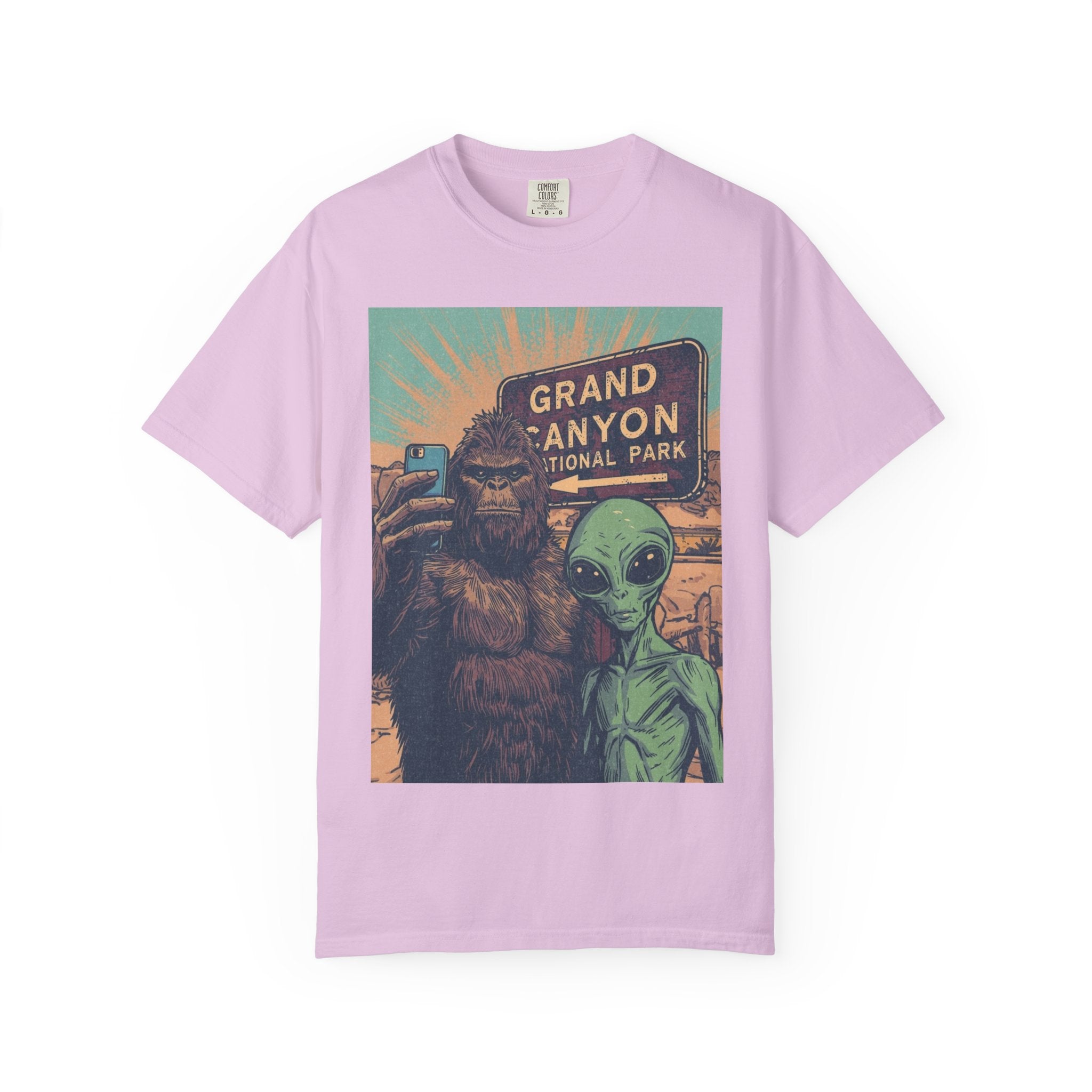 Bigfoot & Alien Grand Canyon T-Shirt — Funny National Park Tee