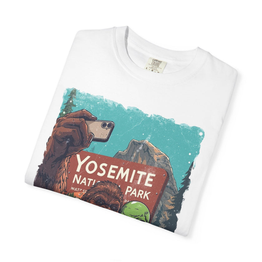 Alien & Bigfoot Yosemite T-Shirt — Camping Adventure Graphic Tee