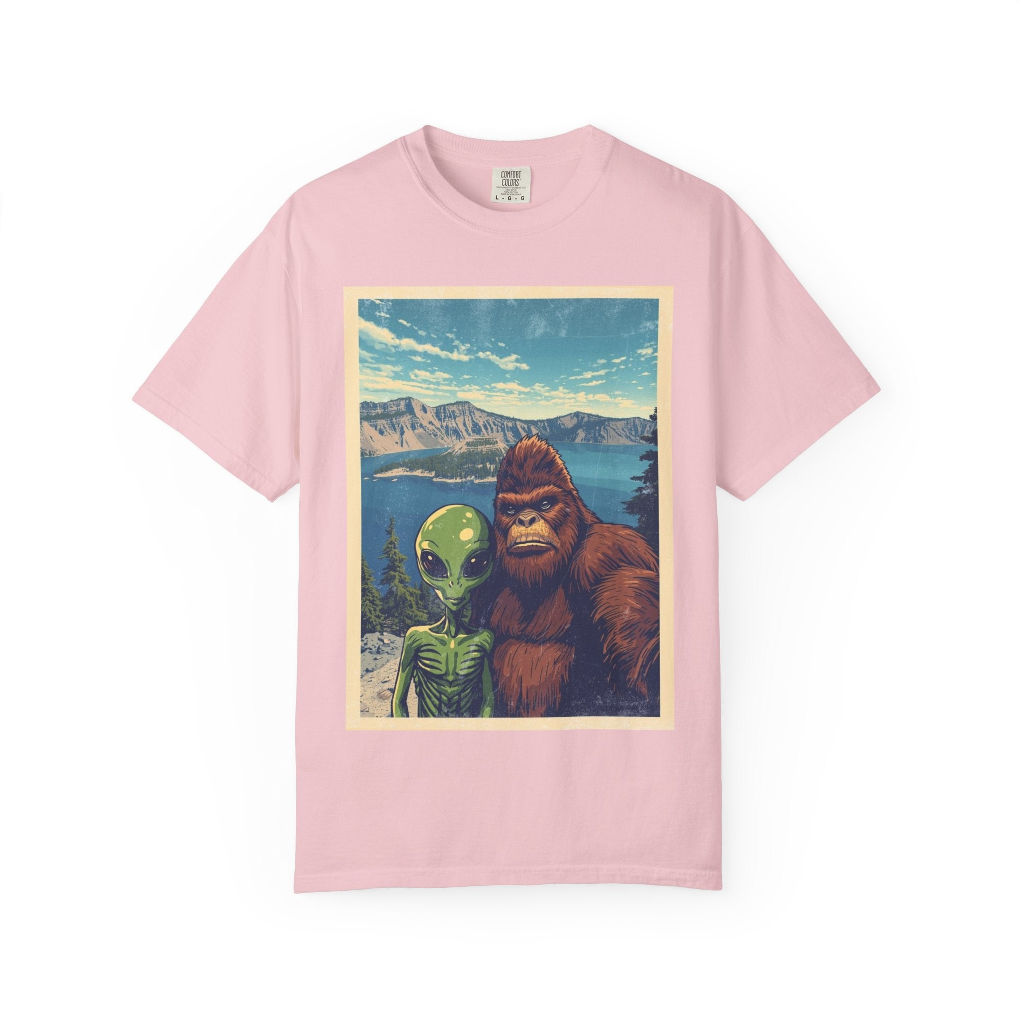 Crater Lake Alien & Bigfoot T-Shirt — National Park Adventure Tee