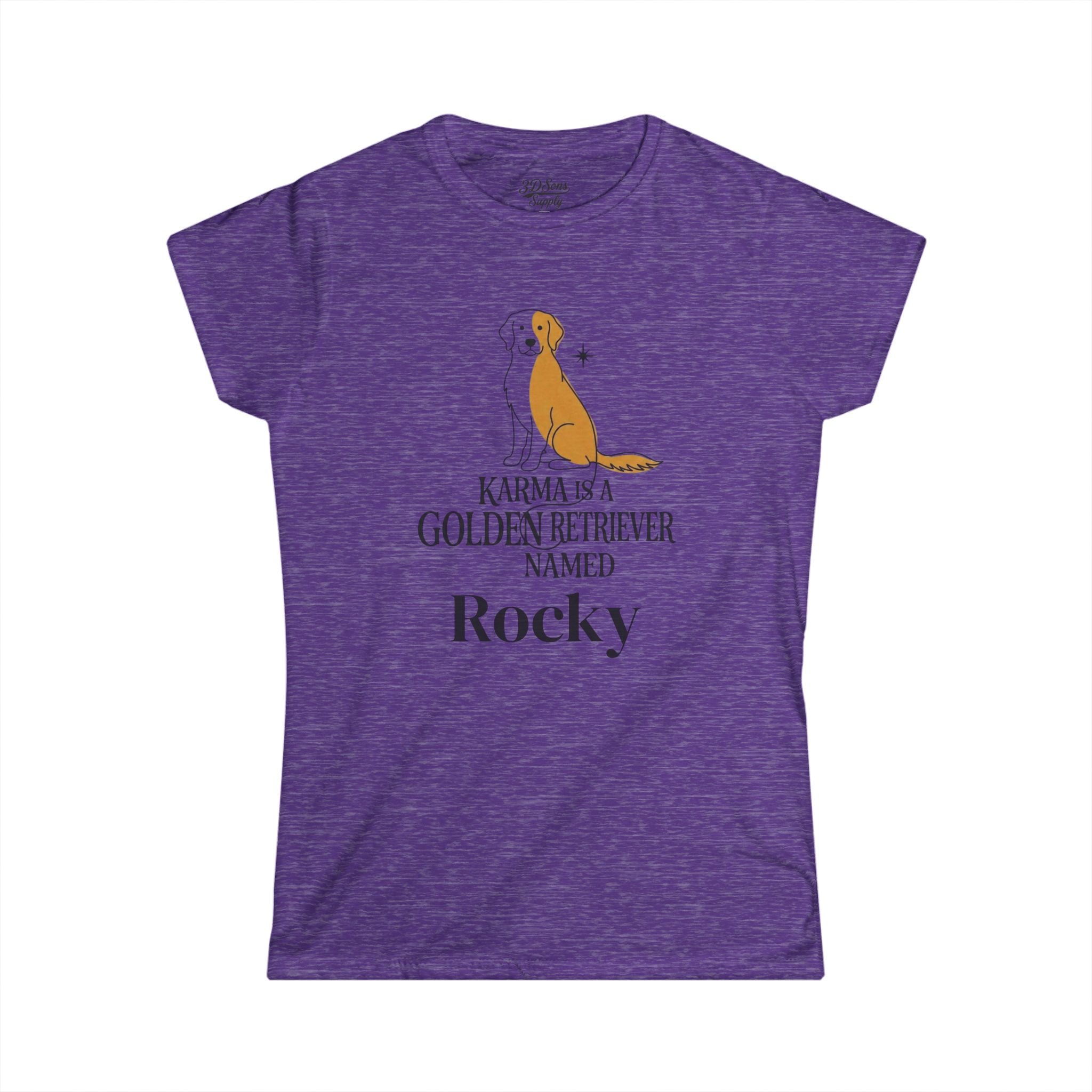 Personalize Karma Golden Retriever Name Tee | Mid Century Dog Shirt