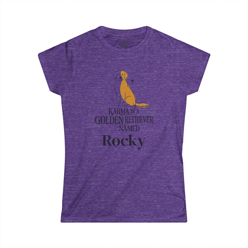 Personalize Karma Golden Retriever Name Tee | Mid Century Dog Shirt
