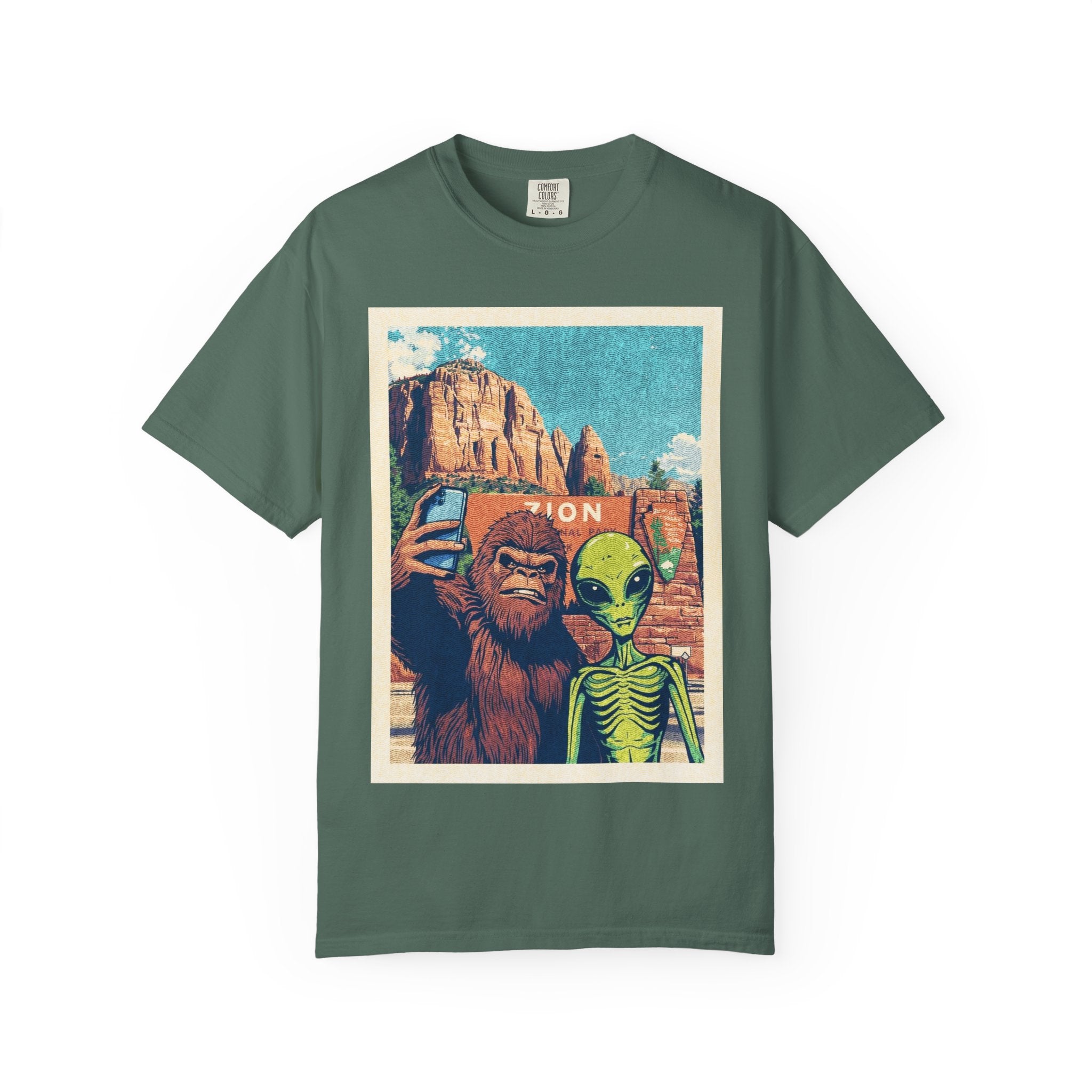 Alien & Bigfoot Zion National Park T-Shirt — National Park Adventure Tee