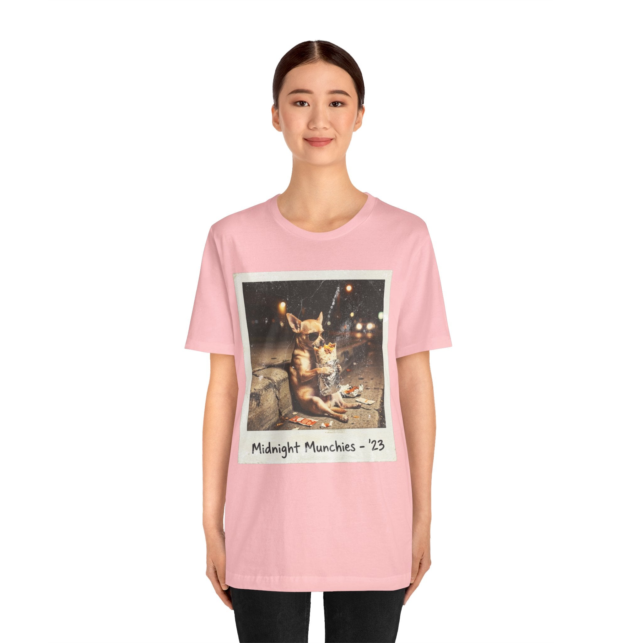 Midnight Munchies '23 Tee - Funny Chihuahua Late Night Snack Graphic T-Shirt