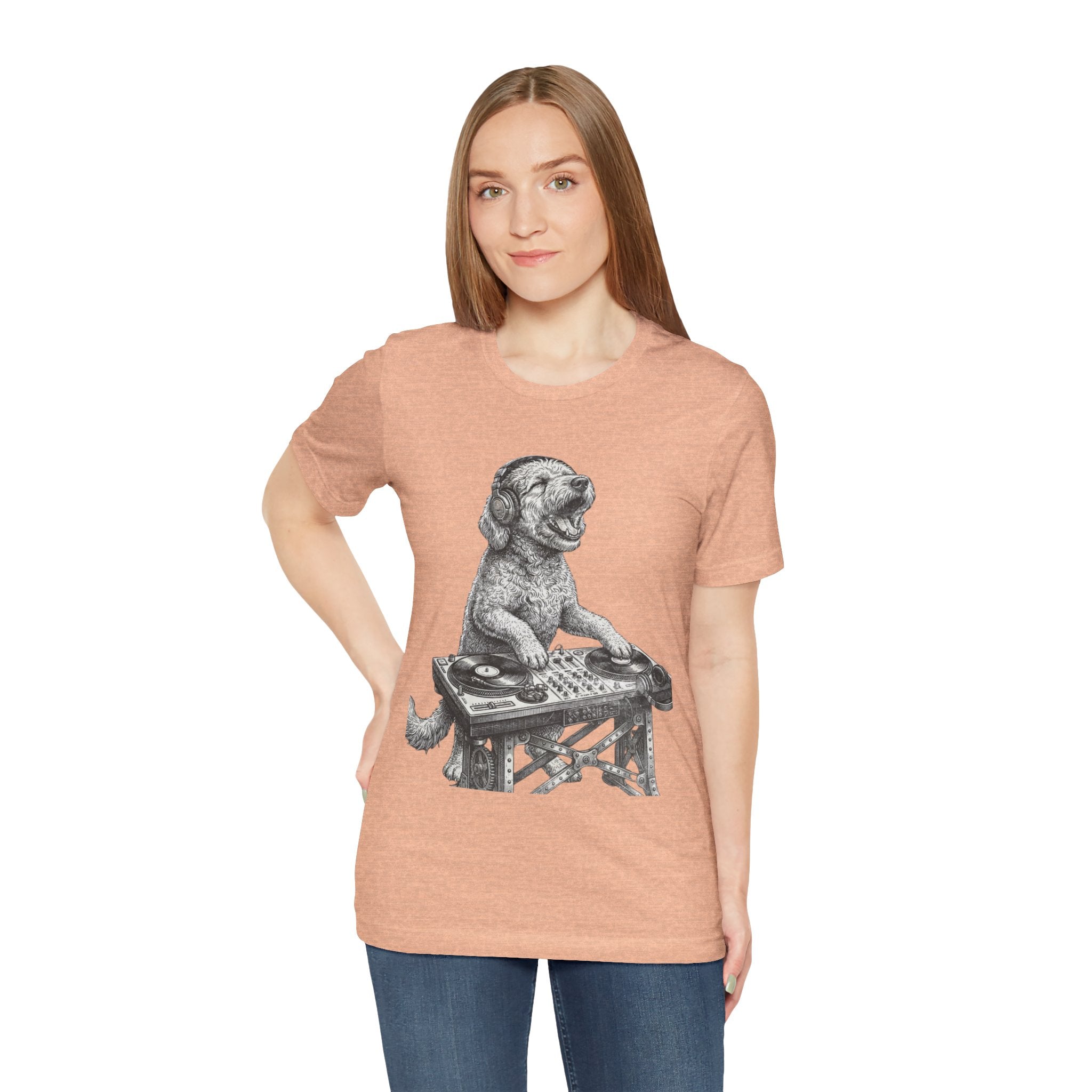 DJ Doodle T‑Shirt — Vintage Turntable Puppy Graphic Tee