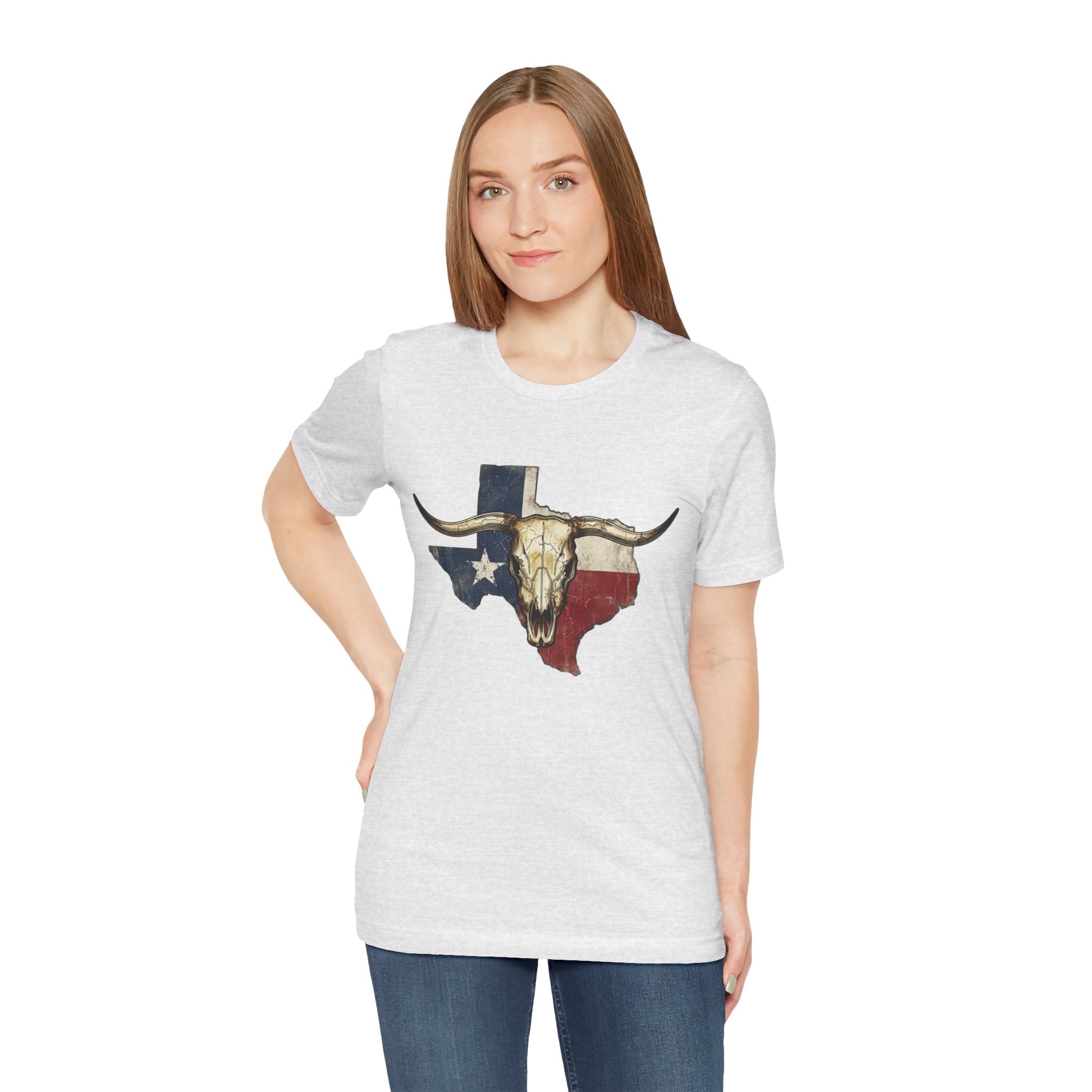 Texas Flag Longhorn Tee - Vintage Texas Skull T-Shirt