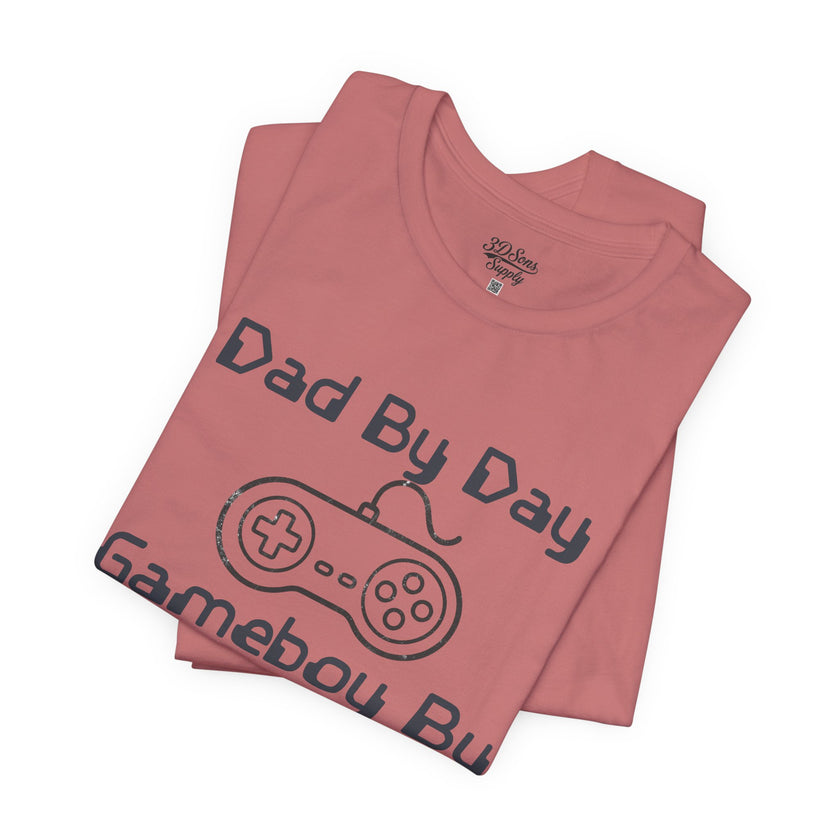 Personalized Dad By Day Gamer By Night T-Shirt,  90's Retro Controller Tee
