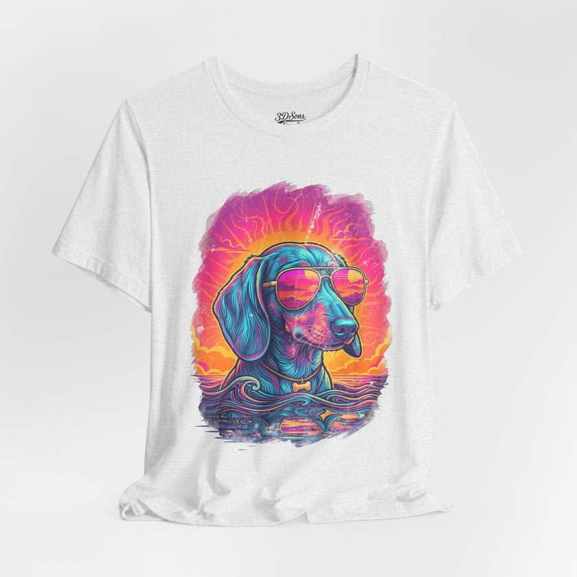 Dachshund Vice City Retro Tee 90's style