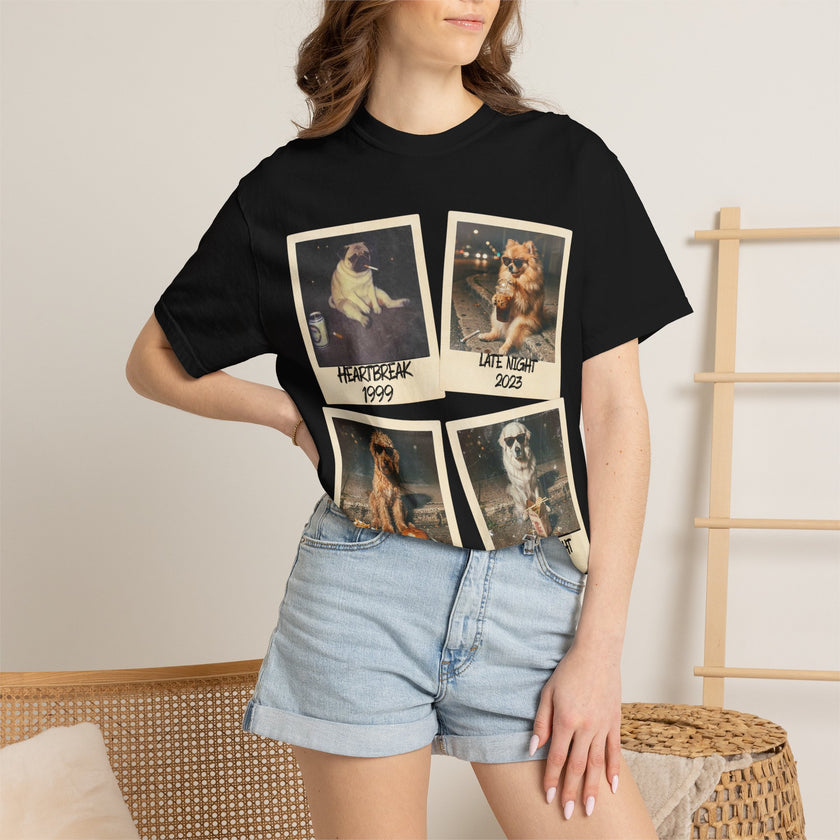 Personalized Polaroid Photo Tee — Custom Image & Text Options