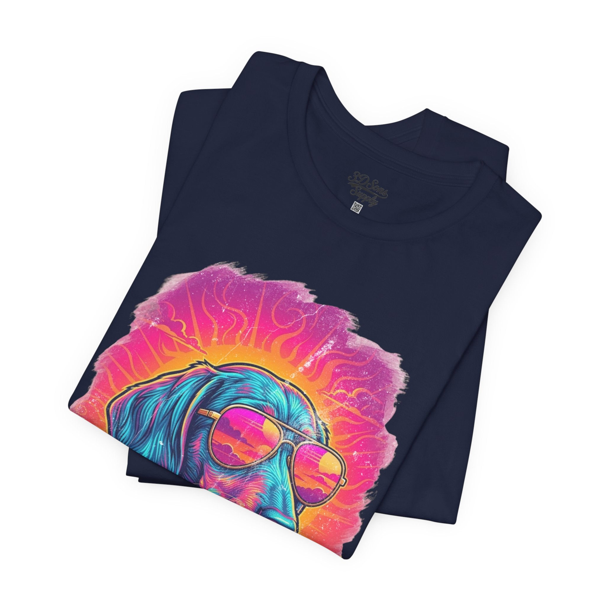 Dachshund Vice City Retro Tee 90's style