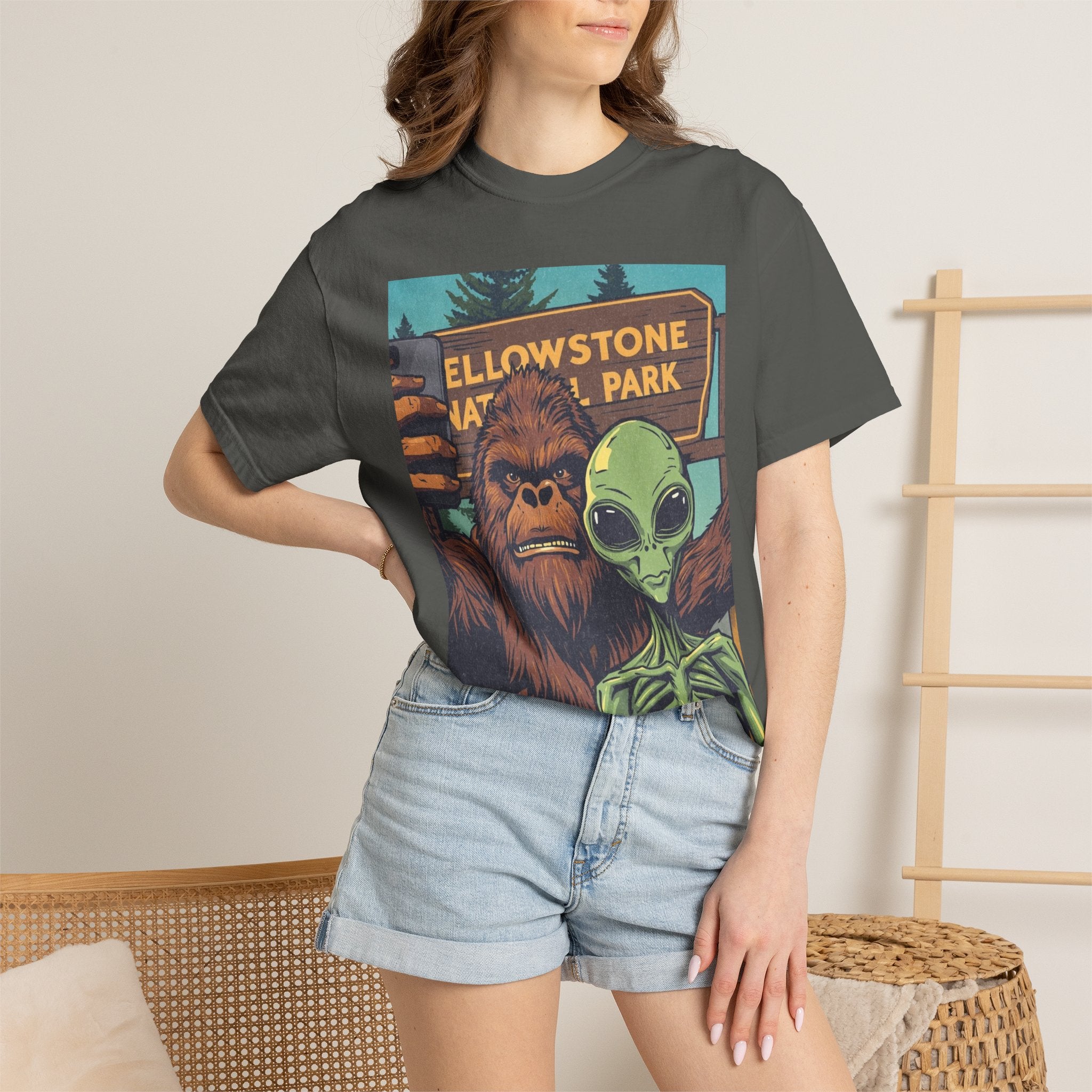 Alien & Bigfoot Yellowstone T-Shirt