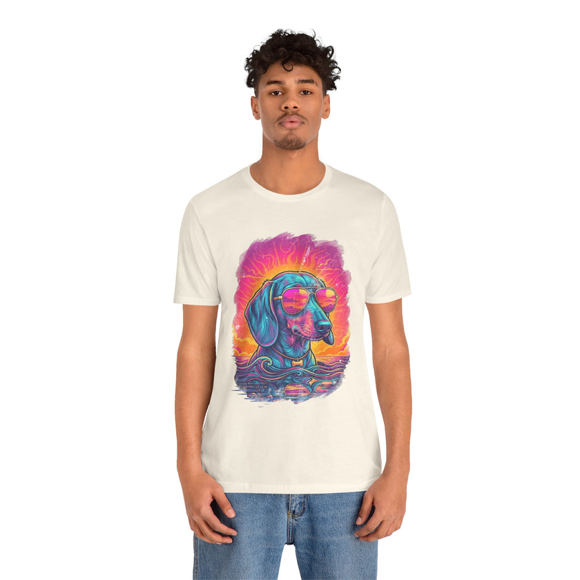 Dachshund Vice City Retro Tee 90's style