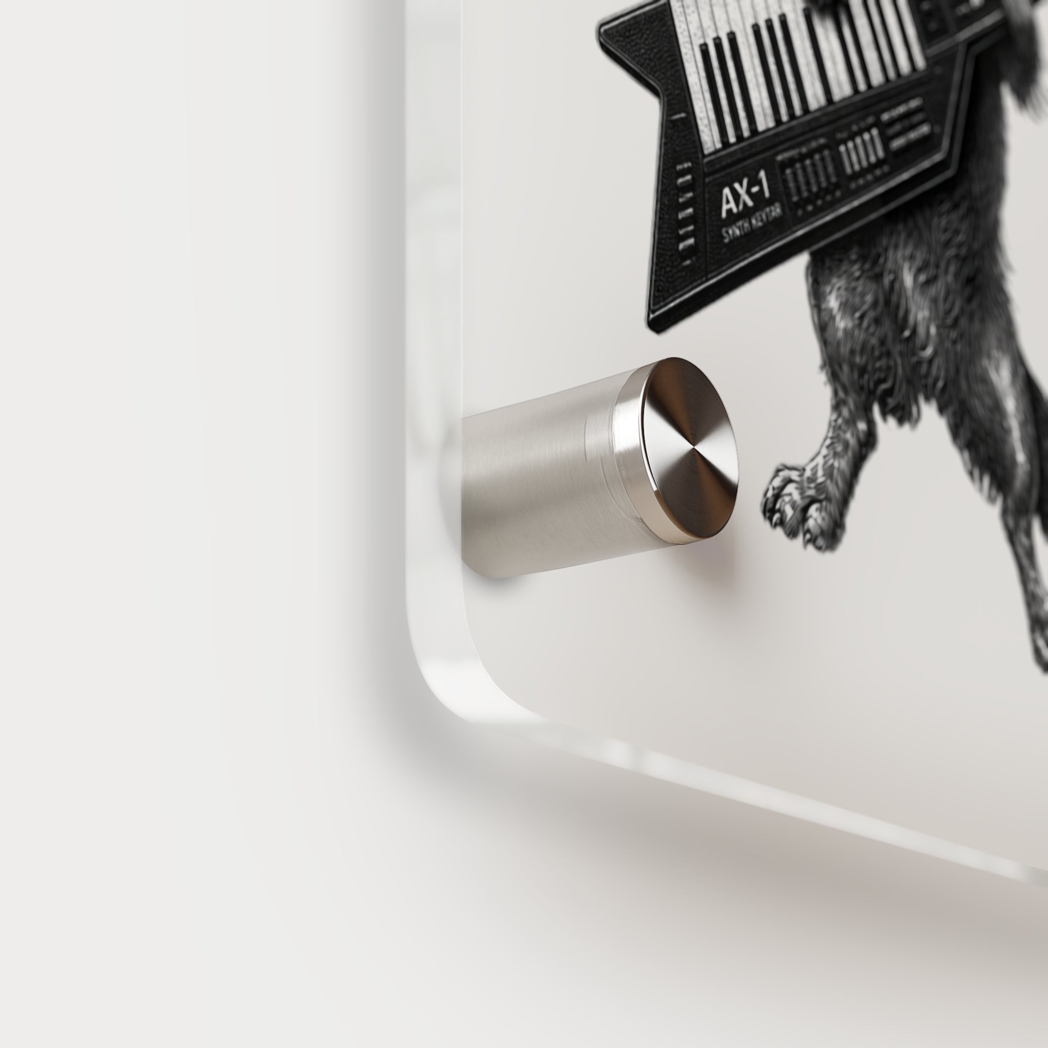 Dachshund Playing Keytar Acrylic Wall Art Panel