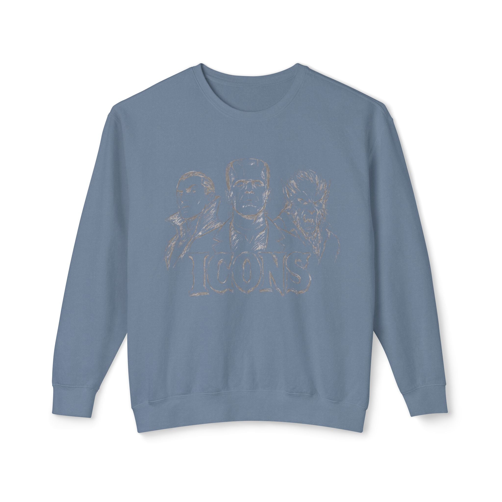 Classic Monster Icons Sweatshirt | Frankenstein Dracula Wolfman Crewneck