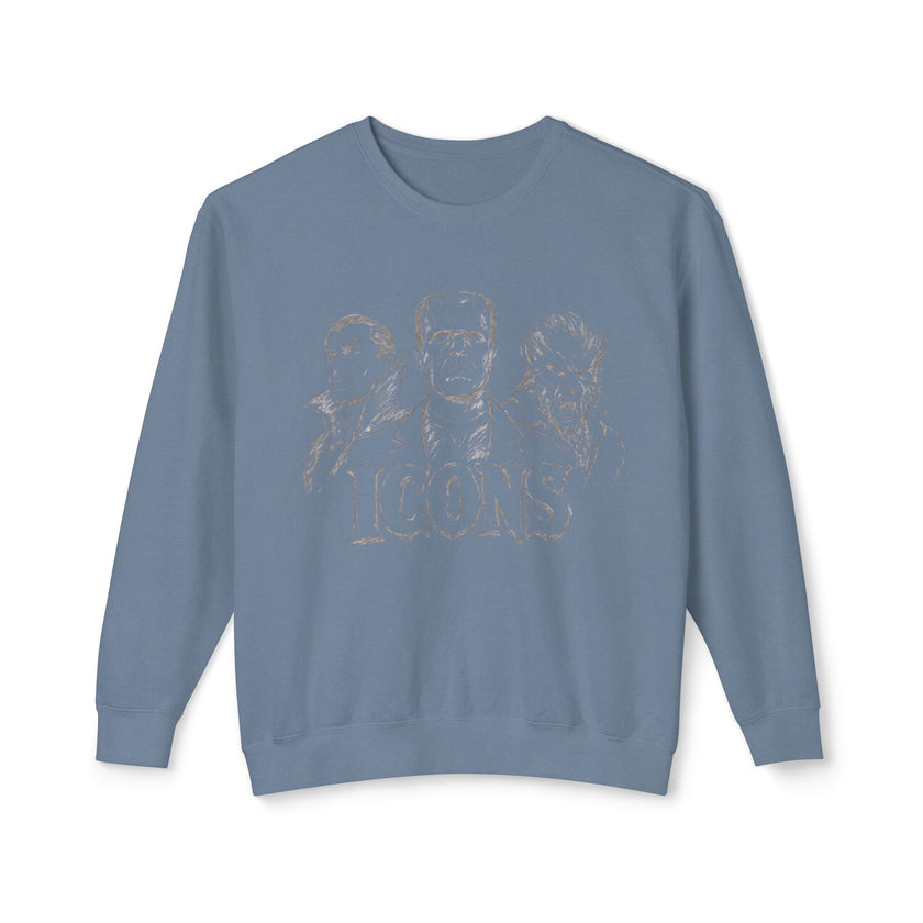 Classic Monster Icons Sweatshirt | Frankenstein Dracula Wolfman Crewneck
