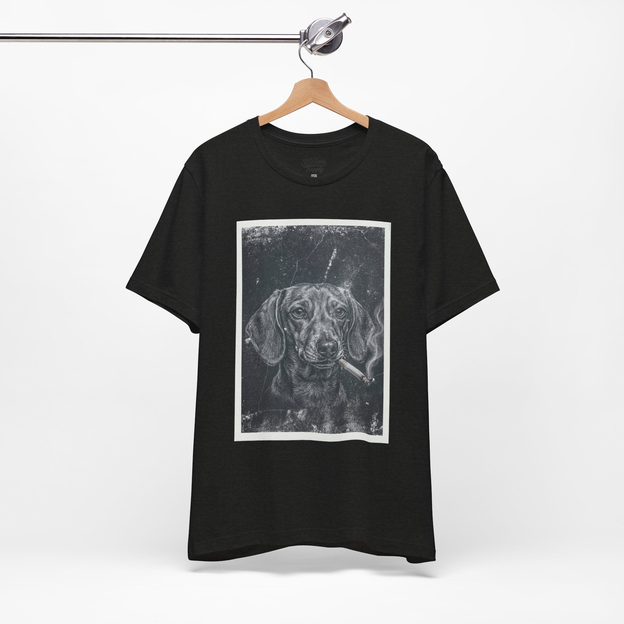 Dachshund Smoking Portrait Tee – Vintage Smokin' Dog Art T-Shirt