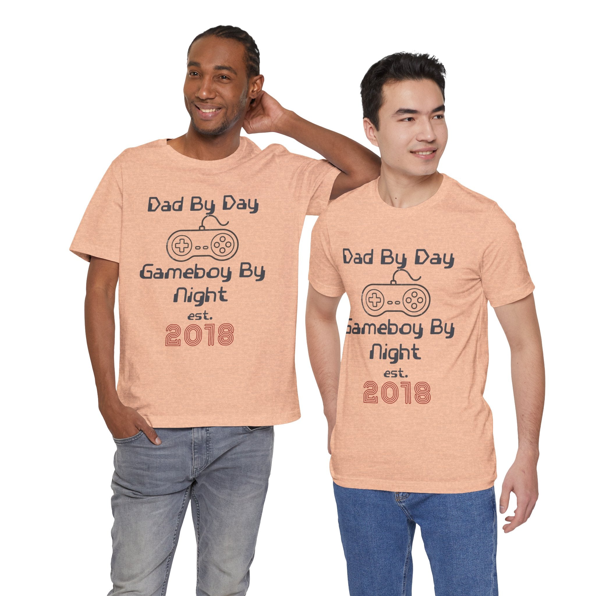 Personalized Dad By Day Gamer By Night T-Shirt,  90's Retro Controller Tee
