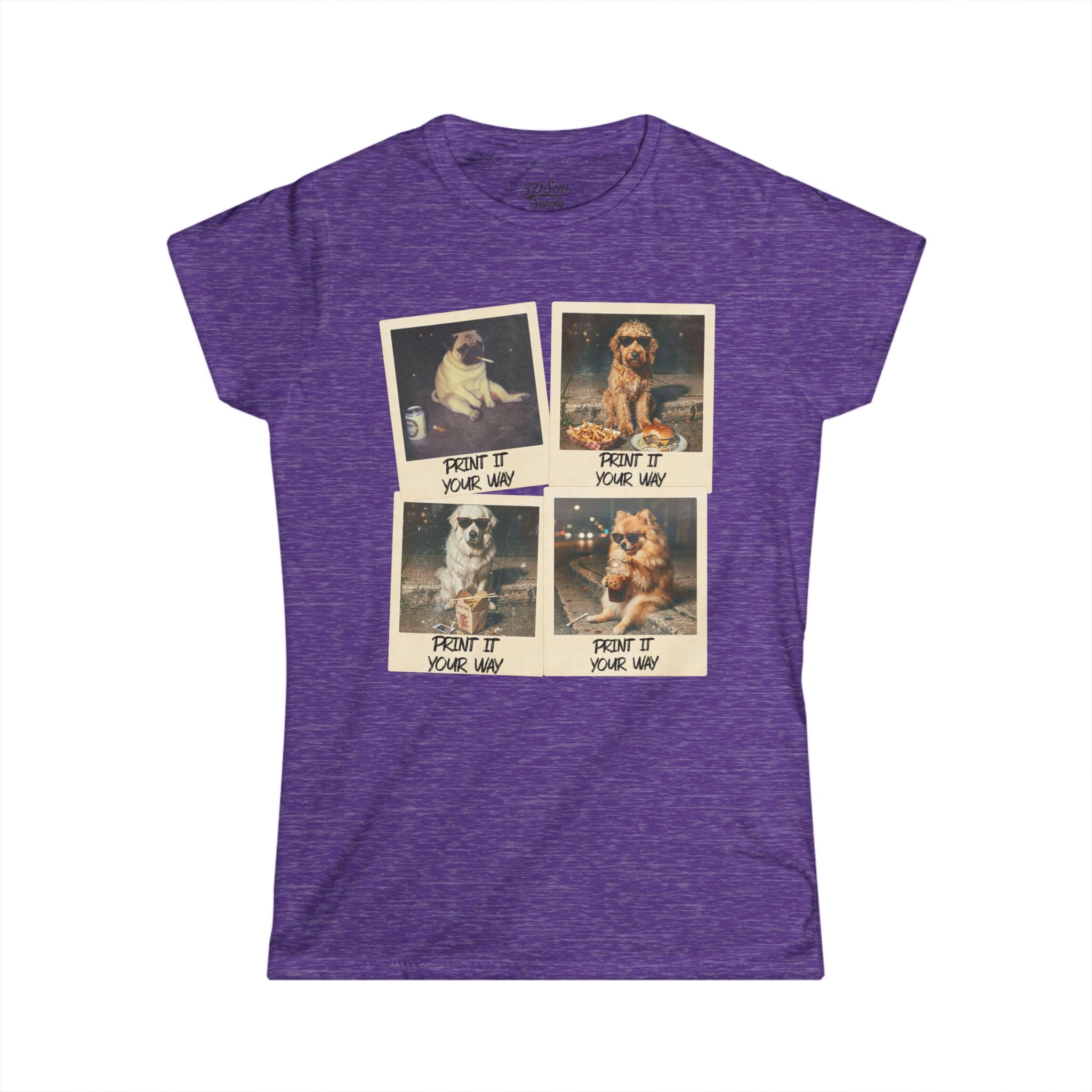 Personalized Polaroid Photo Tee — Custom 4-Image Collage