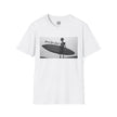 Skeleton Surfer Tee | Retro Black & White Surfing Graphic Shirt – 3D Sons Supply Co