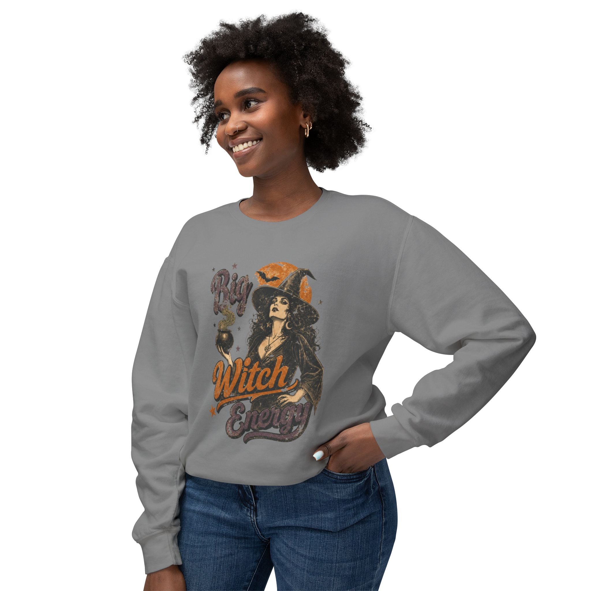 Big Witch Energy Sweatshirt | Vintage Witch Graphic, Halloween Vibe
