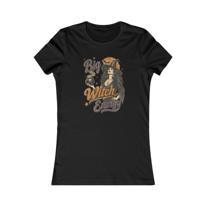 Retro Big Witch Energy Women's Halloween Tee Shirt
