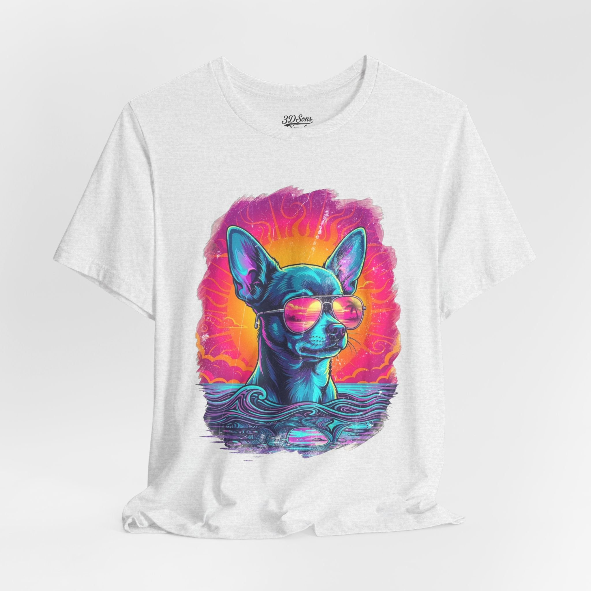 Chihuahua Vice City Retro Tee — 90s Vintage Dog Graphic T-Shirt
