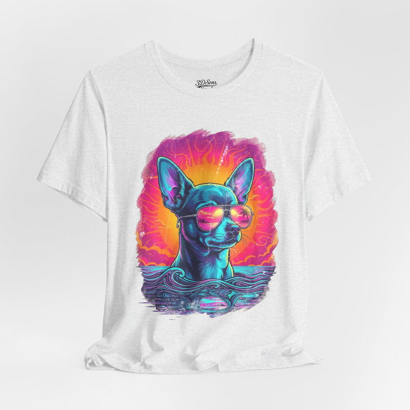 Chihuahua Vice City Retro Tee — 90s Vintage Dog Graphic T-Shirt