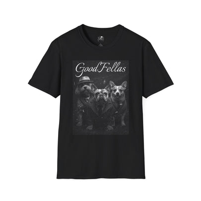 GoodFellas Dogs T-Shirt | Black & White Mafia Puppy Design