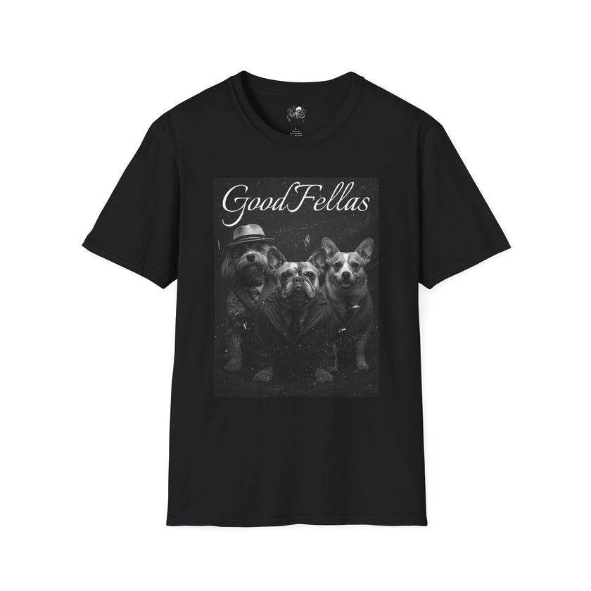 GoodFellas Dogs T-Shirt | Black & White Mafia Puppy Graphic Tee – 3D Sons Supply Co