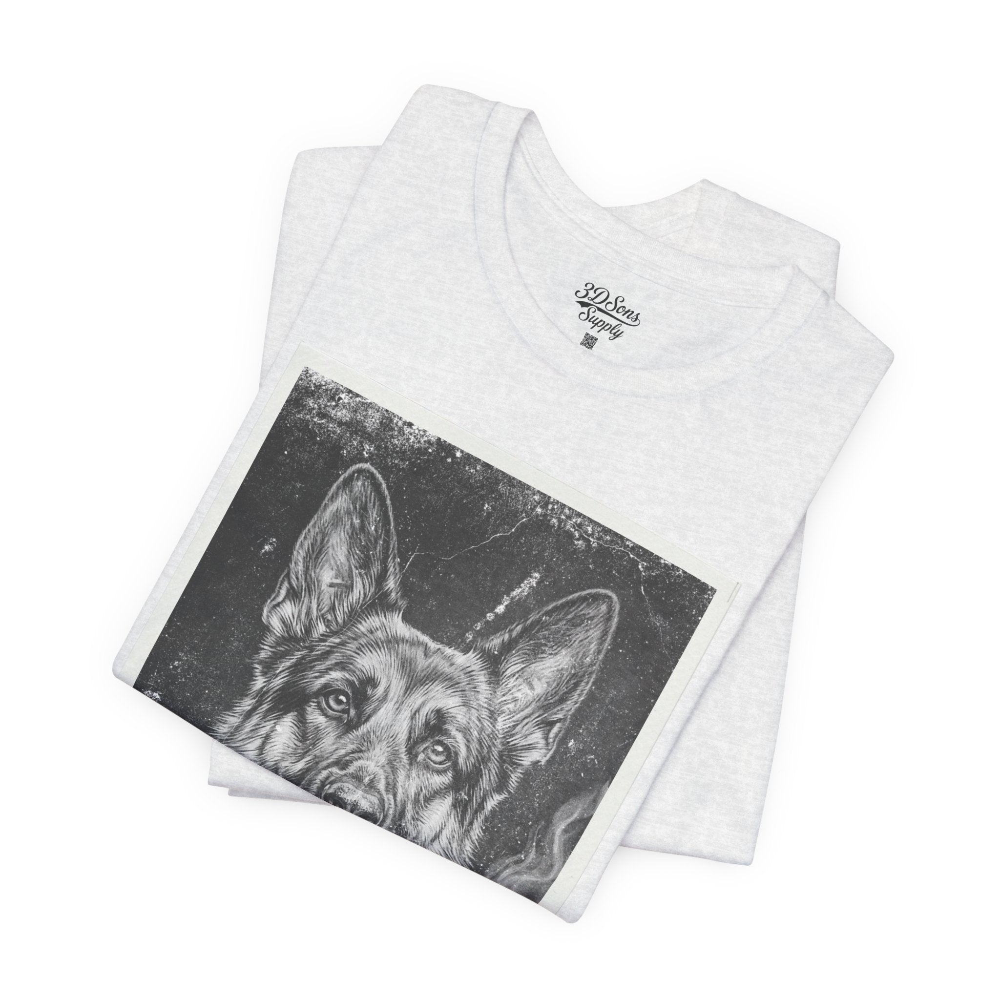German Shepard Smoke Photo Tee — Vintage Pup Graphic T-Shirt