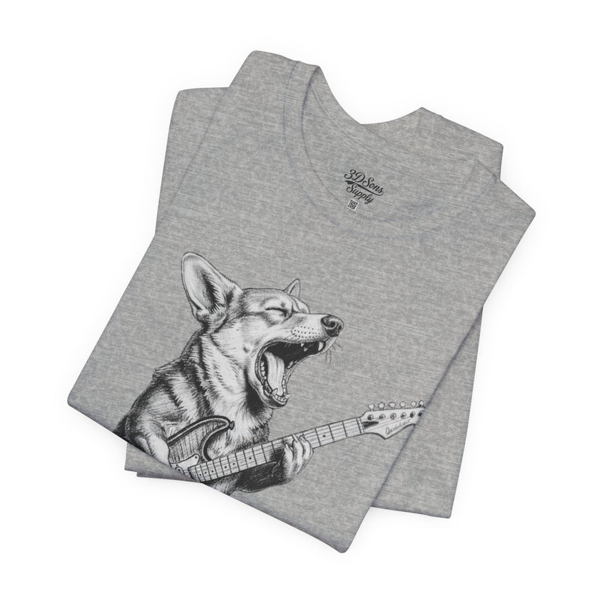 Corgi Rockstar T‑Shirt — Guitar Playing Dog Graphic Tee