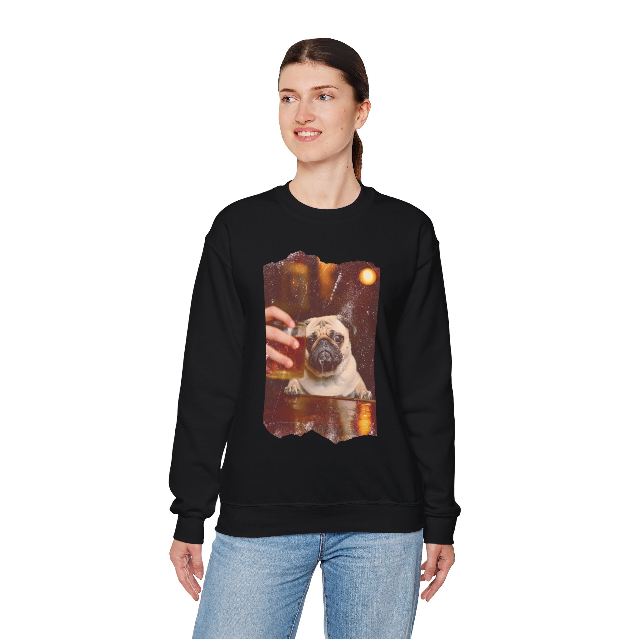 Drunk Pug Crewneck Sweatshirt