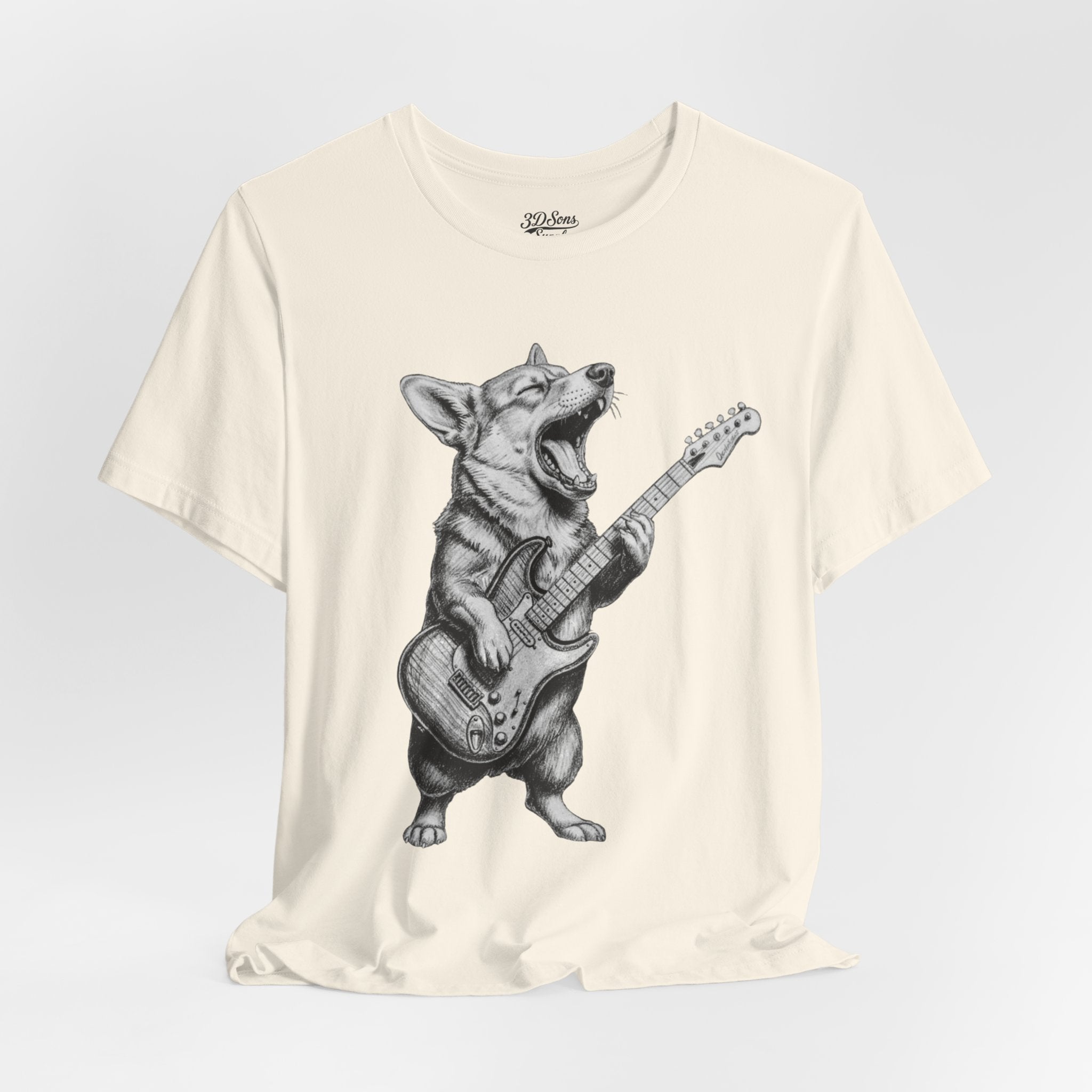 Corgi Rockstar T‑Shirt — Guitar Playing Dog Graphic Tee