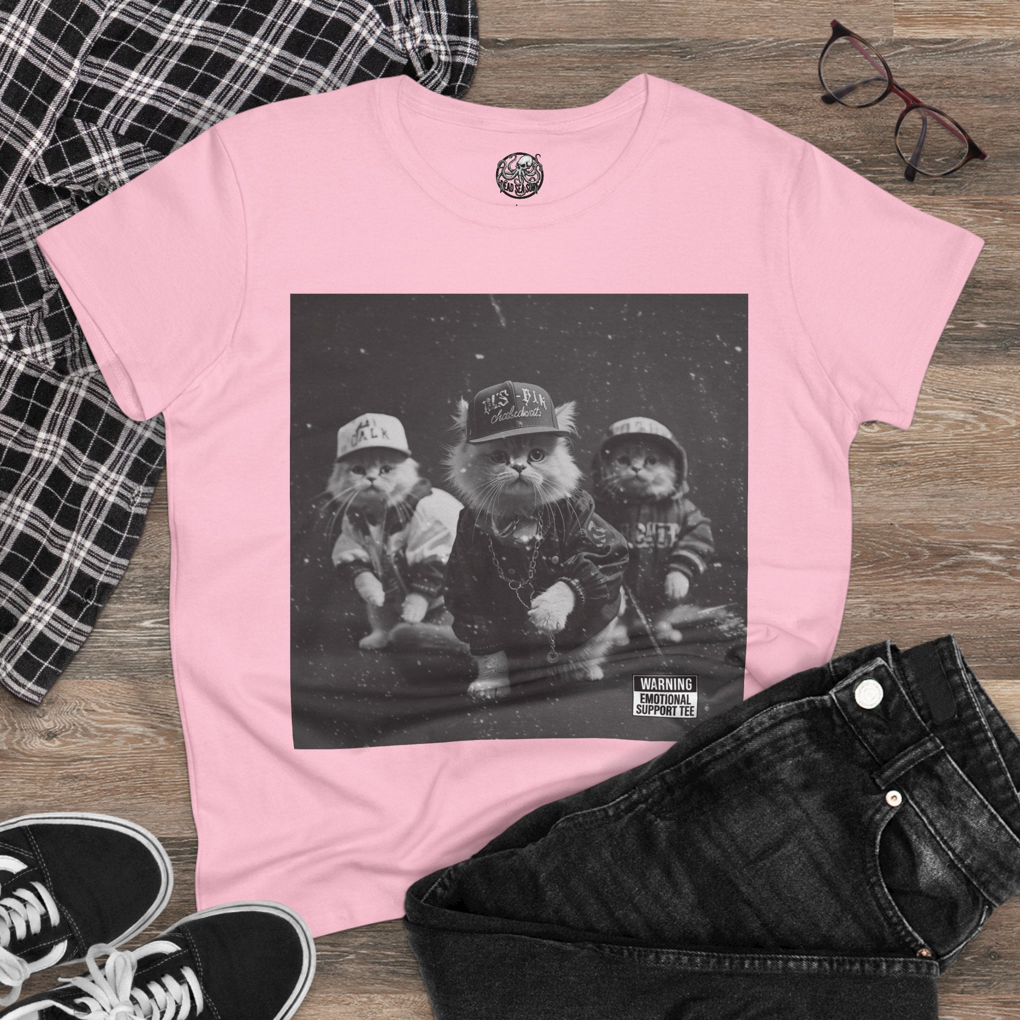 Women's 90s Kitten Hip Hop Album Cover Tee | Kittens as Rappers Shirt – 3D Sons Supply Co