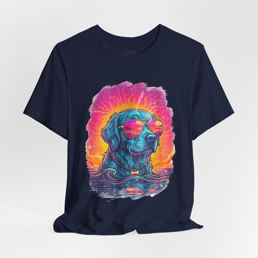 Golden Retriever Retro 90s Tee — Vice City Pet Graphic T-Shirt