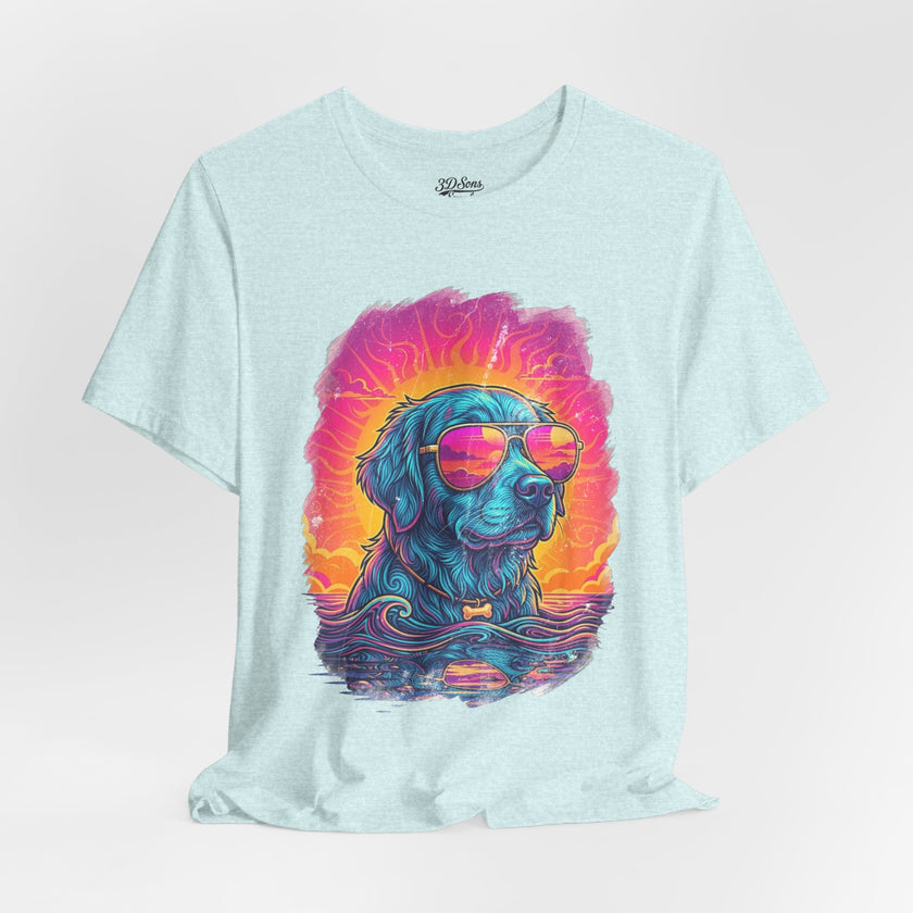 Golden Retriever Retro 90s Tee — Vice City Pet Graphic T-Shirt