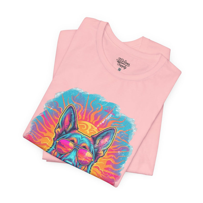 German Shepherd Retro 90s Vice City Tee