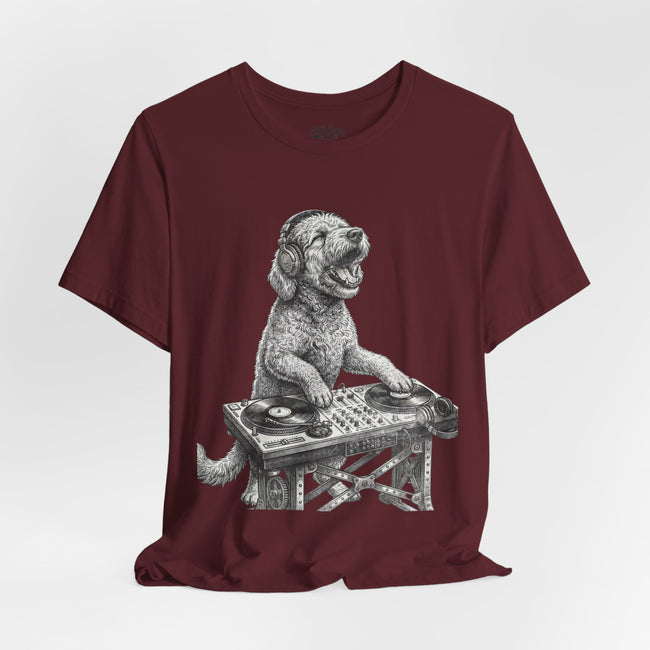 DJ Doodle T‑Shirt — Vintage Turntable Puppy Graphic Tee