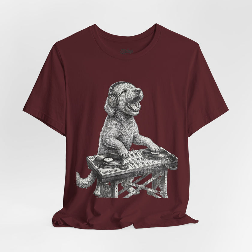 DJ Doodle T‑Shirt — Vintage Turntable Puppy Graphic Tee