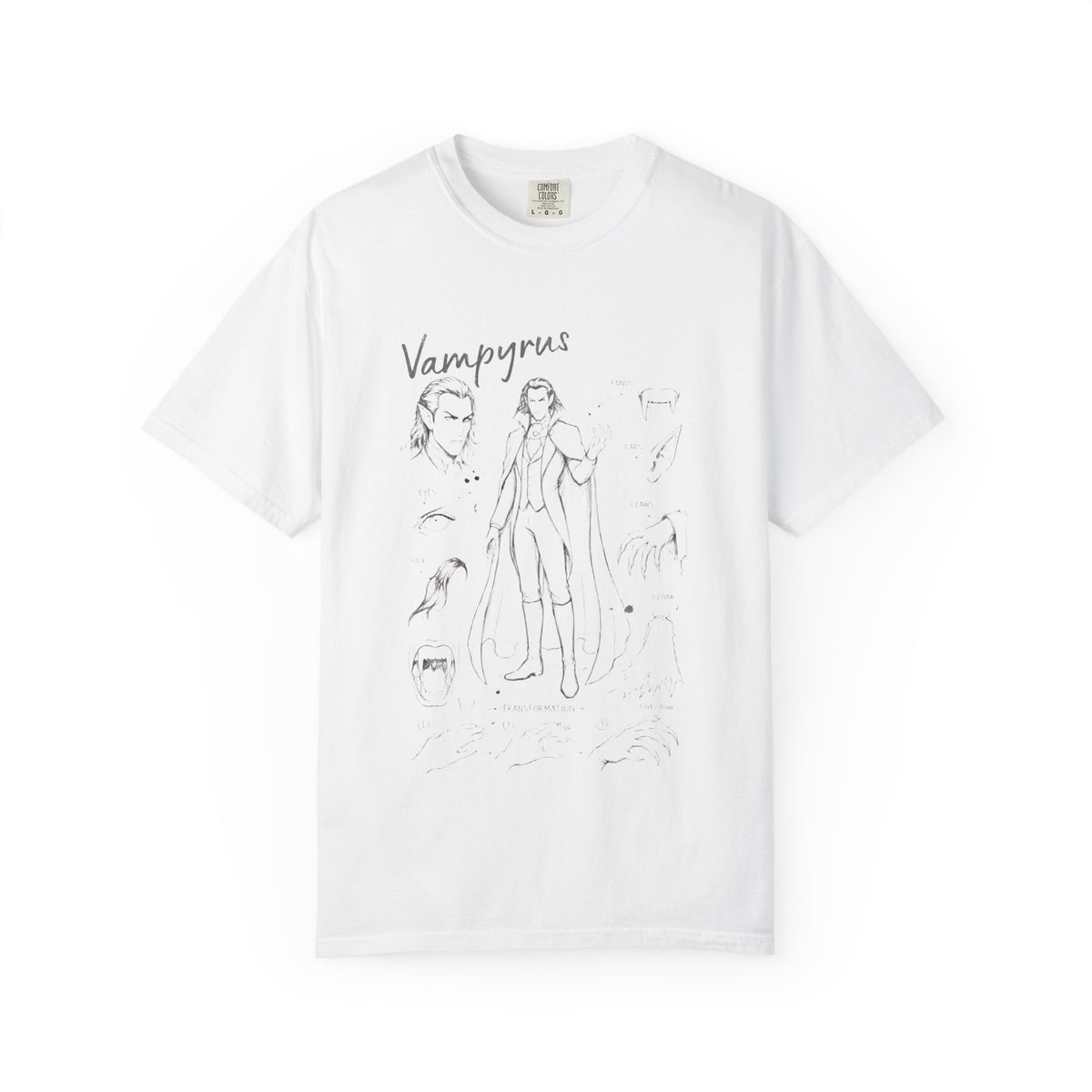 Vampire Sketch Illustration T-Shirt | Vampire character art