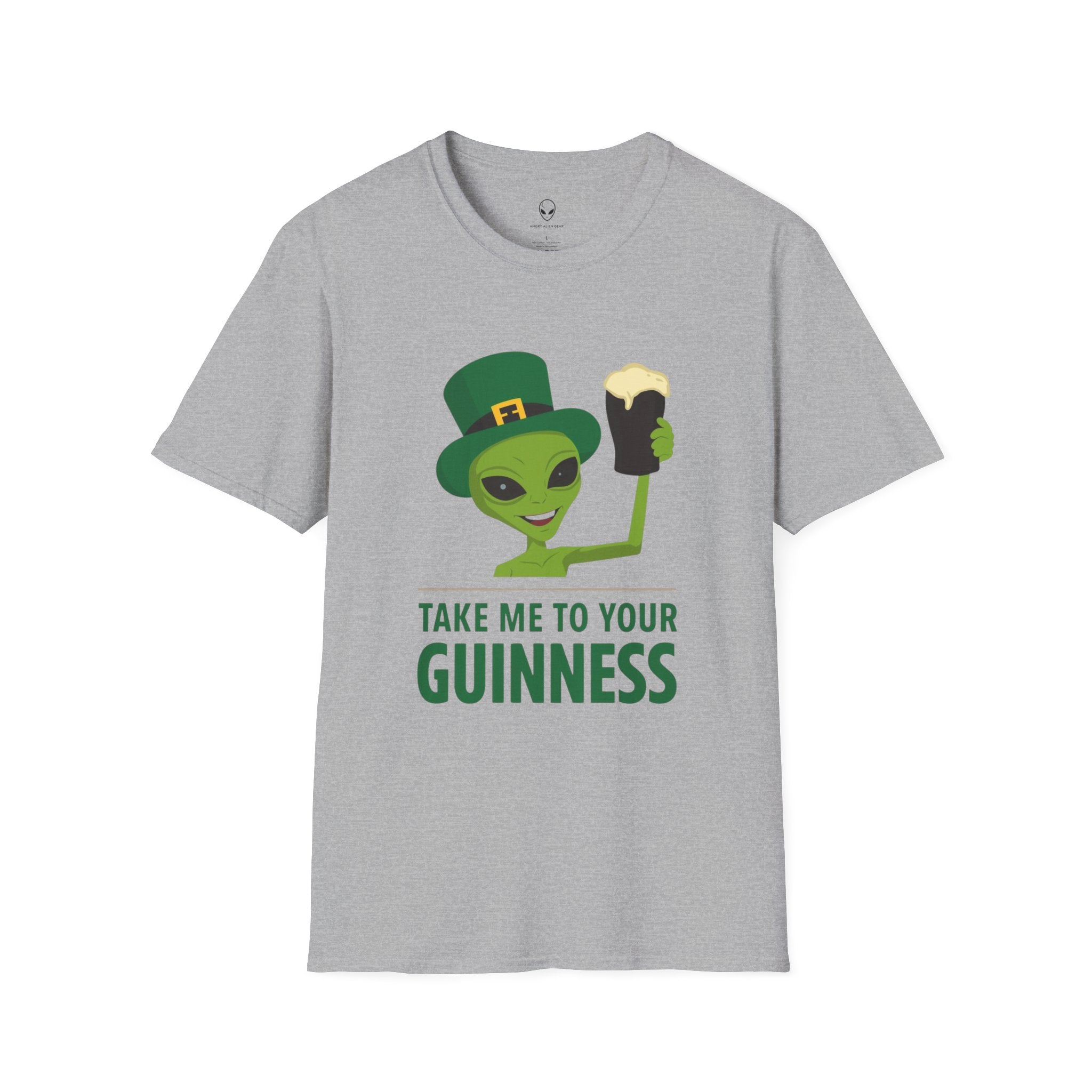 Alien Drinking Guinness Take Me To Your Guinness Tee Shirt, St. Patricks Day Alien