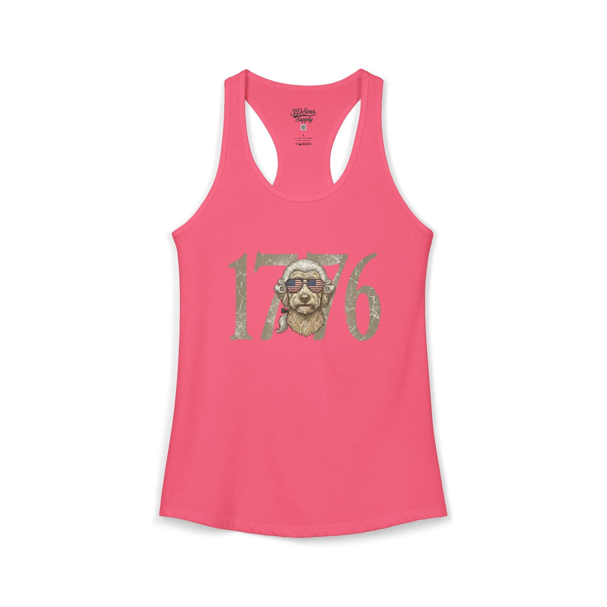 George Washington Doodle 1776 - Women's Ideal Racerback Tank