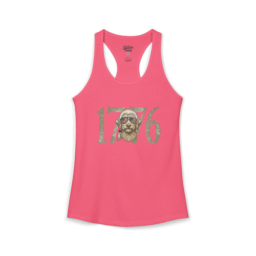 George Washington Doodle 1776 - Women's Ideal Racerback Tank