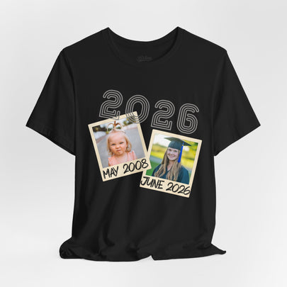 Personalized Custom Graduation & Parent Gift - Throwback Photo Memory Tee