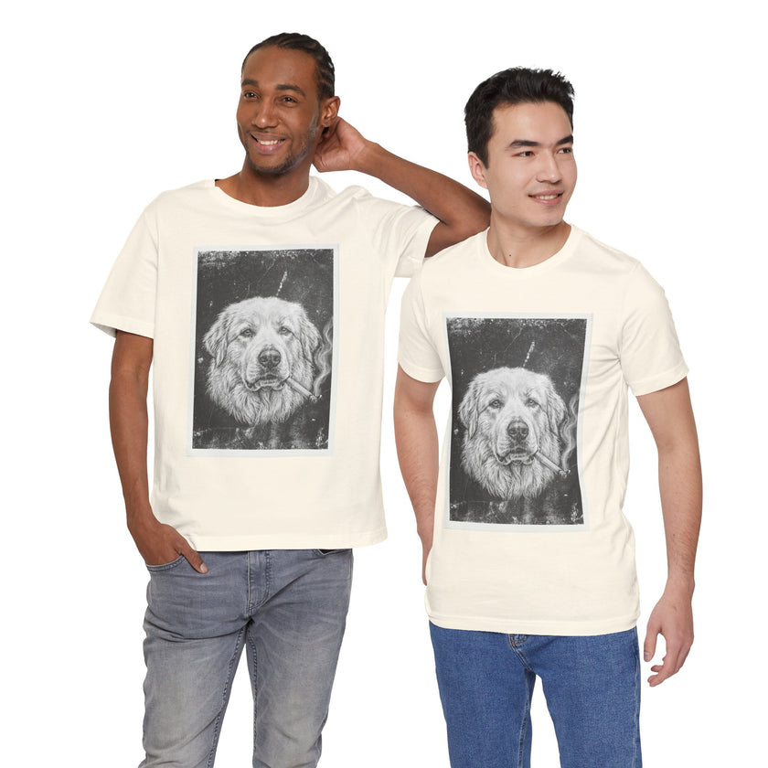 Great Pyrenees Smoke Photo Tee — Vintage Pup Graphic T-Shirt