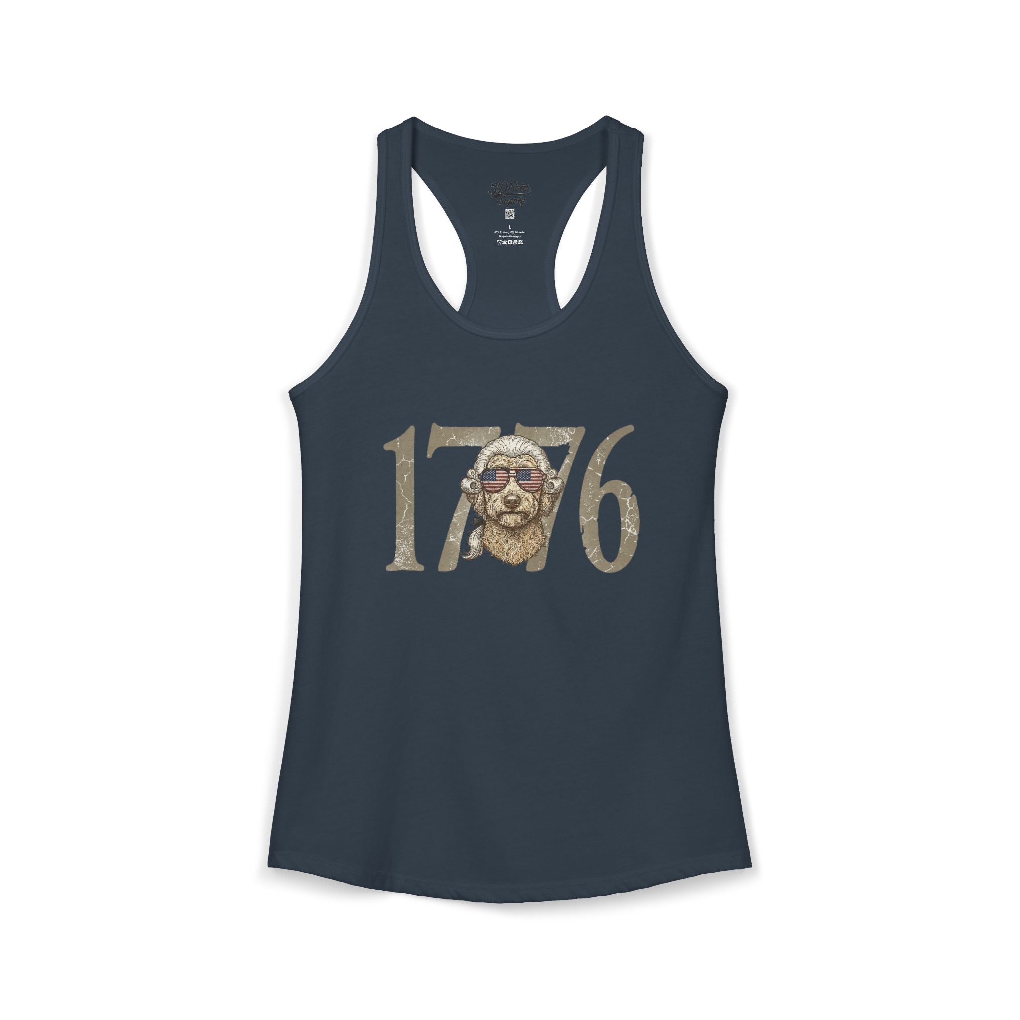 George Washington Doodle 1776 - Women's Ideal Racerback Tank