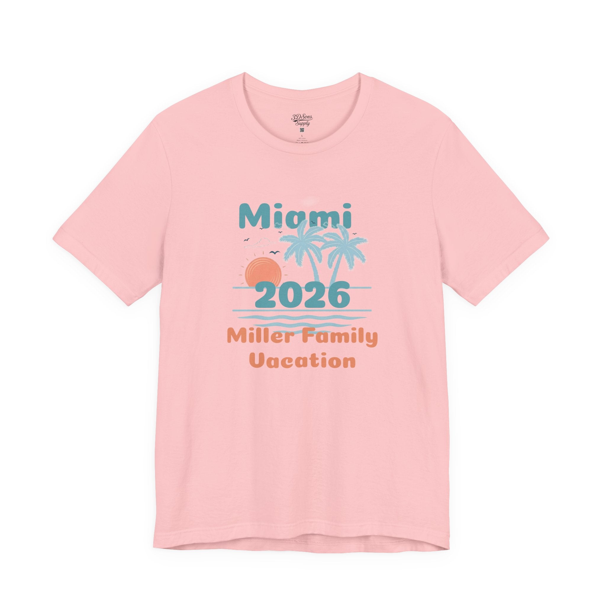 Personalized Family Beach T-Shirt — Custom Family Name, Location, Year with Beach Design
