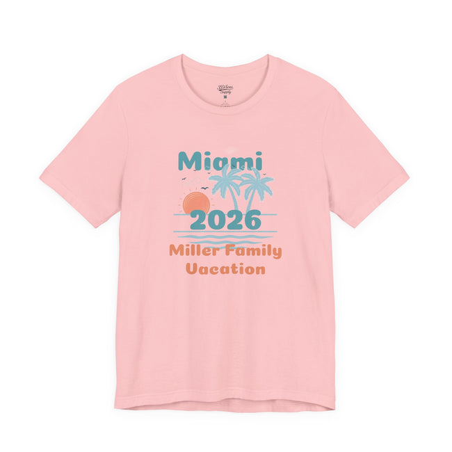 Personalized Family Beach T-Shirt — Custom Family Name, Location, Year with Beach Design