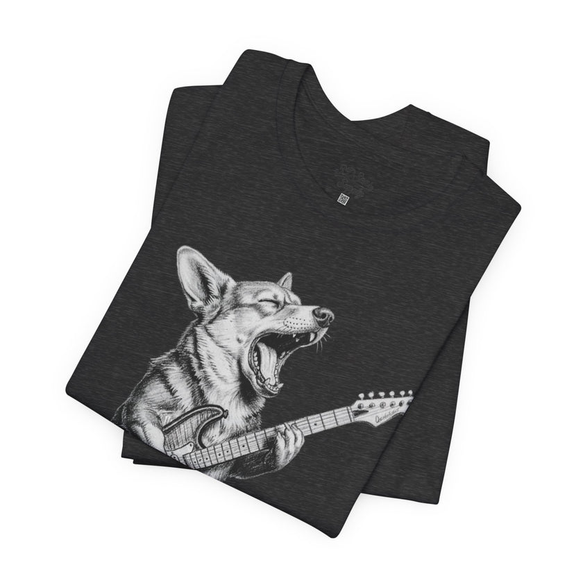 Corgi Rockstar T‑Shirt — Guitar Playing Dog Graphic Tee