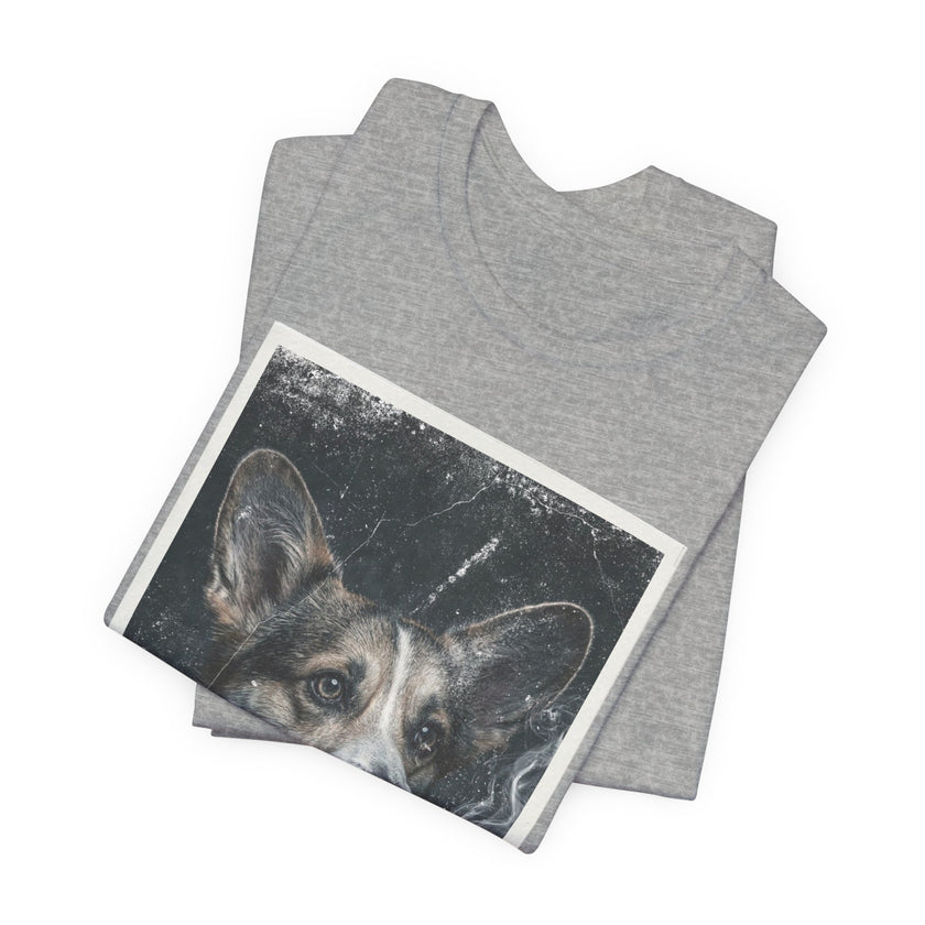 Smoking Corgi Graphic Tee – Retro Dog Portrait T-Shirt